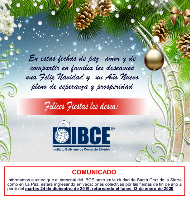 Felices fiestas les desea el IBCE