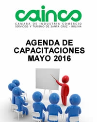 AGENDA DE CAPACITACIONES CAINCO, MAYO 2016